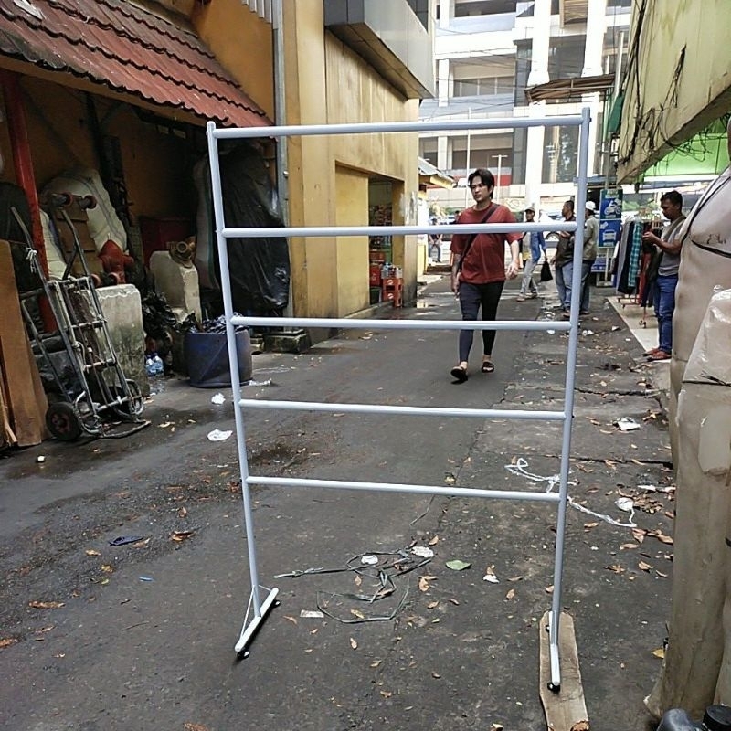 Gawang besi pajangan 5 susun palang bulat