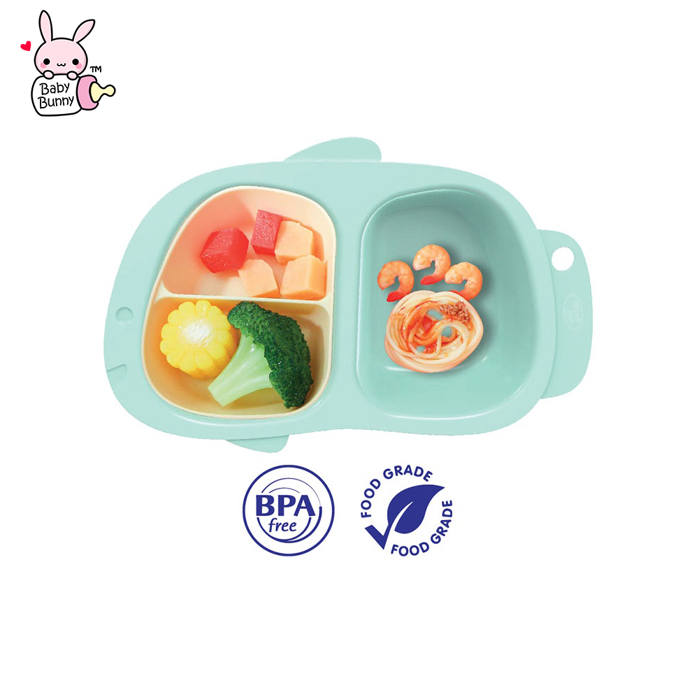 ❤ BELIA ❤ BABY SAFE B357 Meal Plate with Cover | Tempat Makan Bayi | Wadah makan bayi | BABY BUNNY