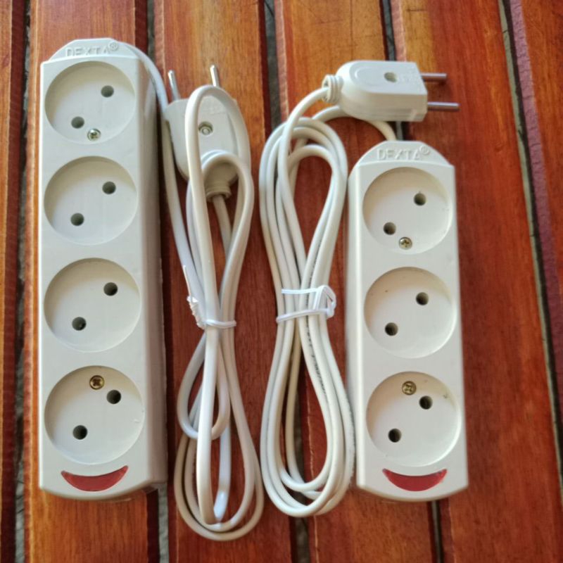 Colokan listrik (gepeng) tembaga 2,3 lubang dan 4,5 lubang+kabel 1,5 meter