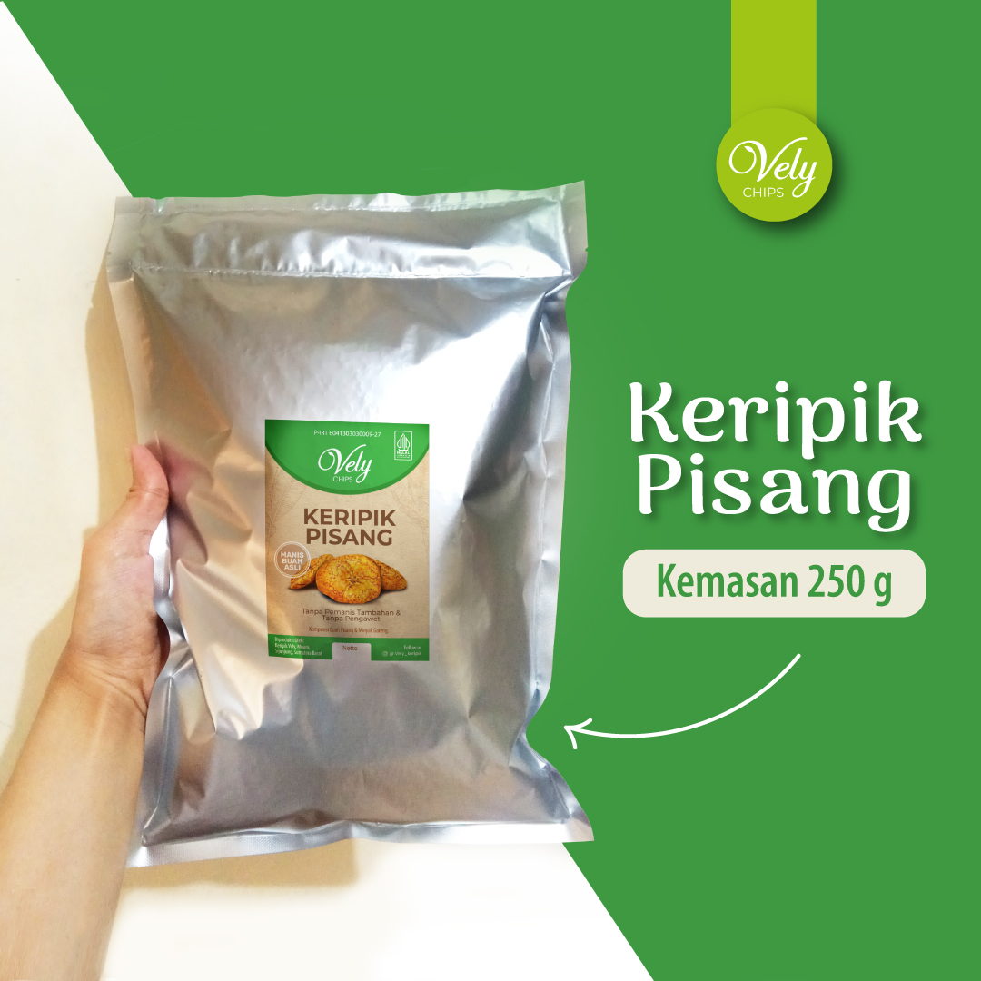 

Keripik pisang vacuum frying renyah 250 gr- Vely Chips