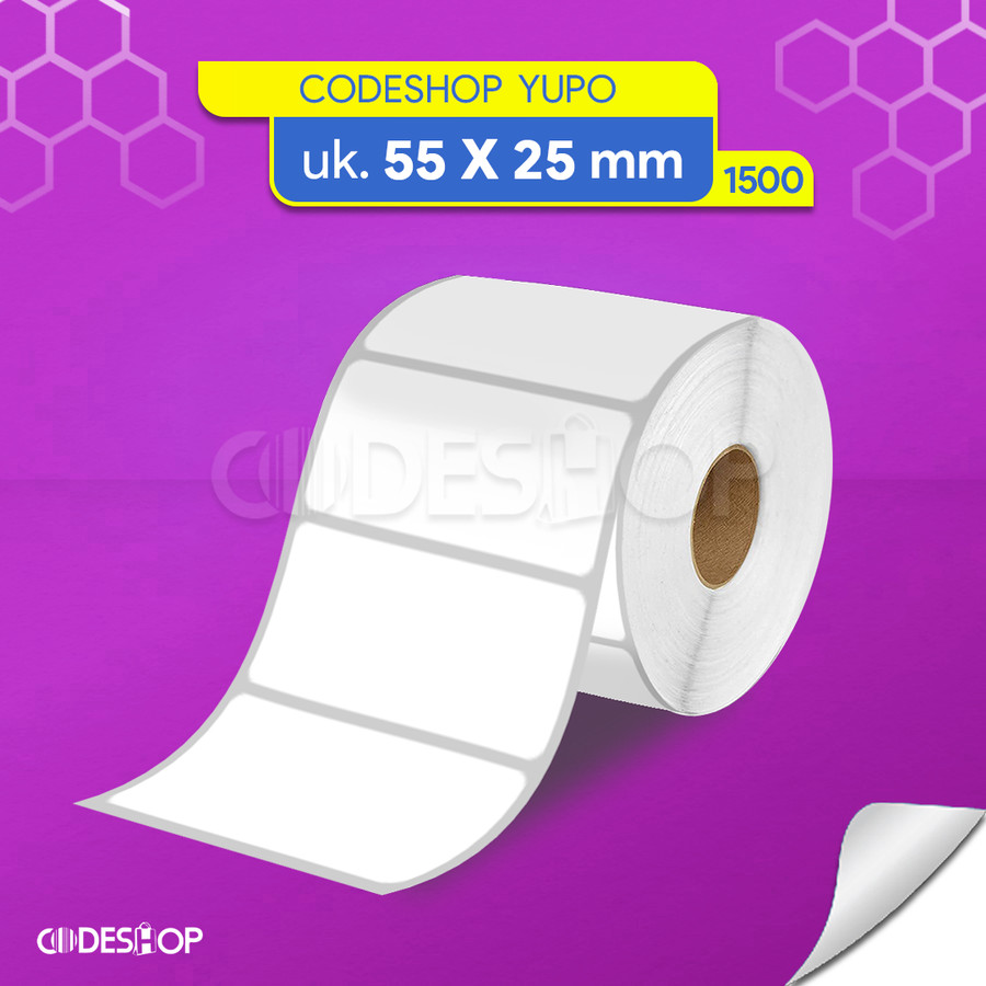 

Label Yupo 55x25 mm 1500 Pcs 1 Line Stiker Printer Sato Argox