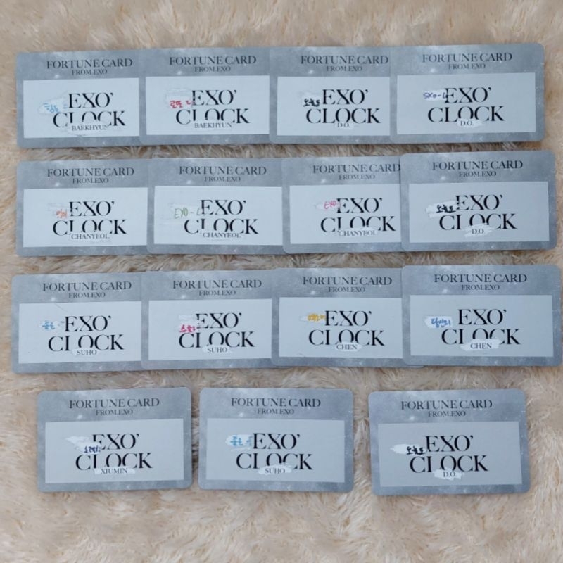EXO FORTUNE SCRATCH BAEKHYUN CHANYEOL D.O. SUHO PHOTOCARD PC