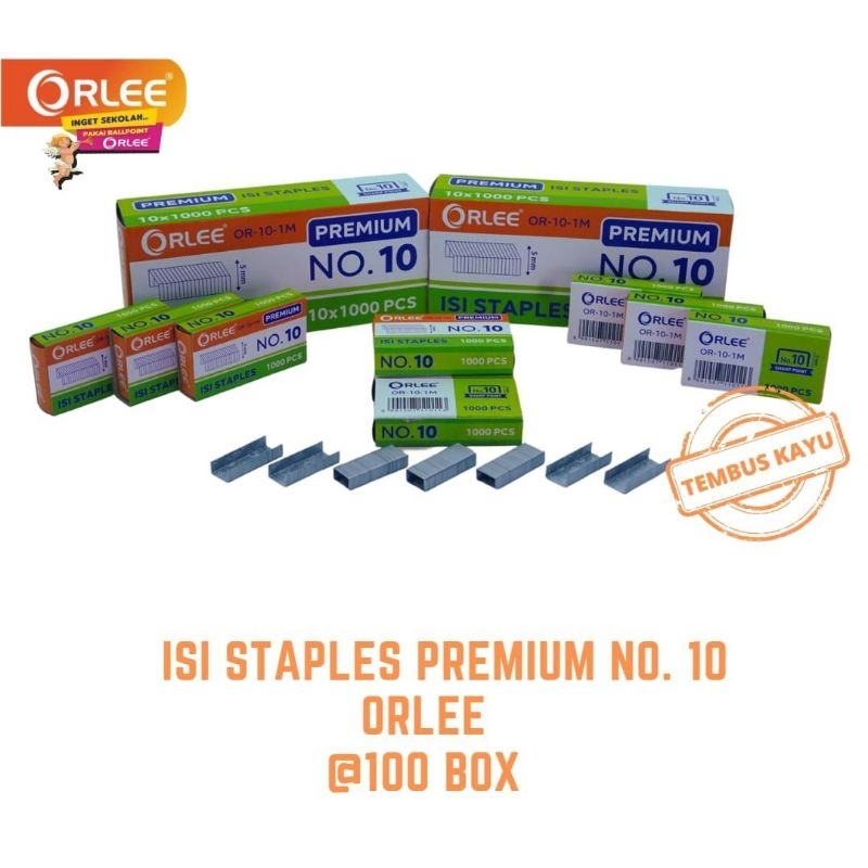 

Isi Stapler / Isi Staples merk Orlee dan GreetWall ukuran Kecil 10.000 pcs (1 BOX isi 10 PACK)