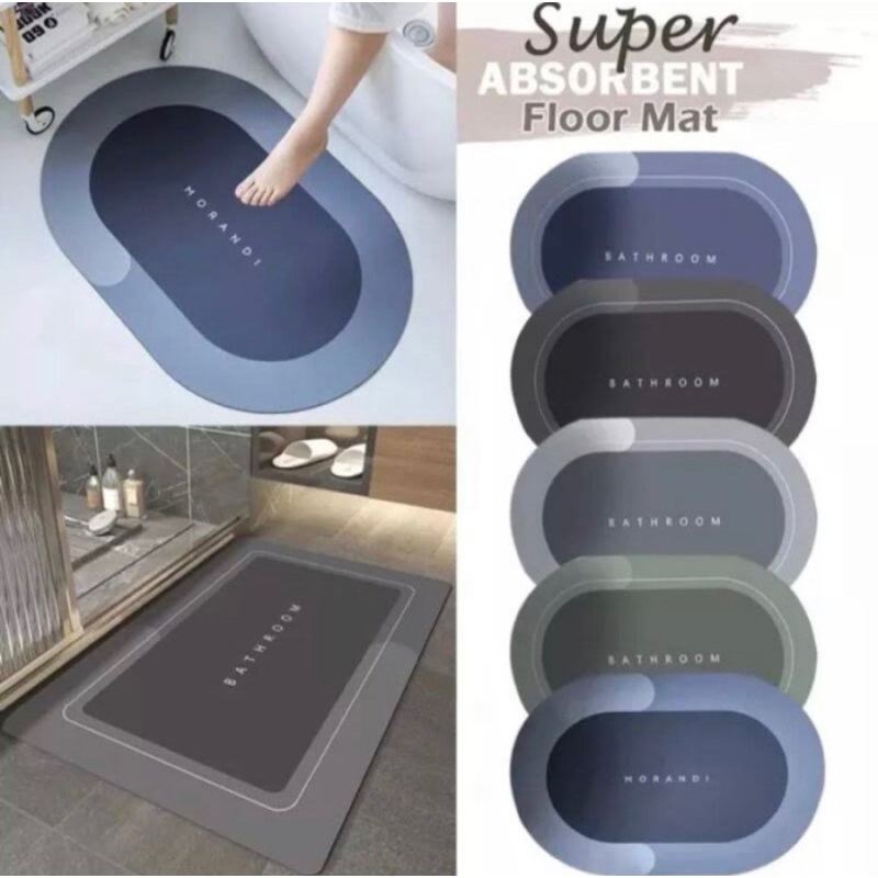 KESET LANTAI ANTI SLIP BENTUK OVAL DAN KOTAK UNTUK LANTAI KAMAR MANDI DAPUR