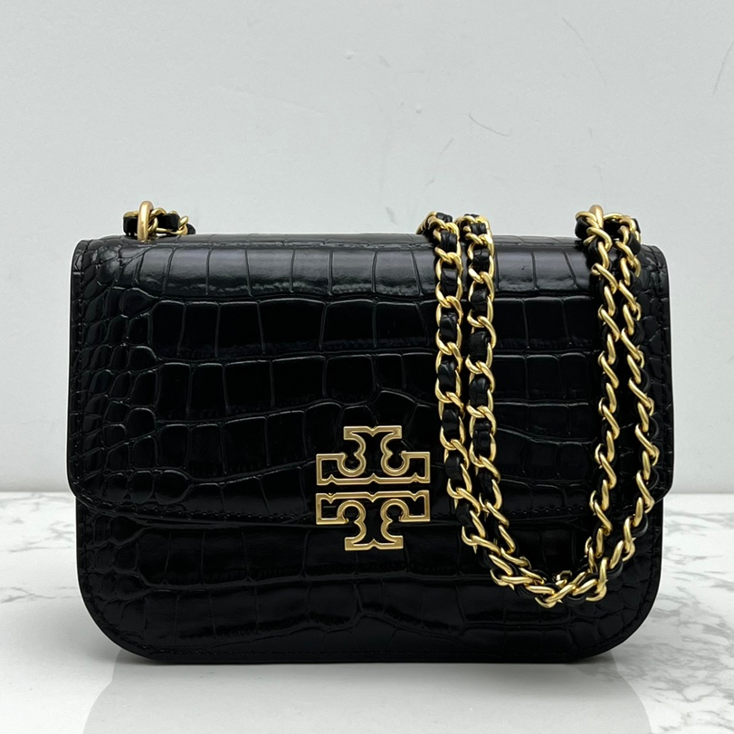 TB Tory Burch 141029 Britten New Crocodile Cowhide Chain Bag Single Shoulder Bag Crossbody Bag  dfb