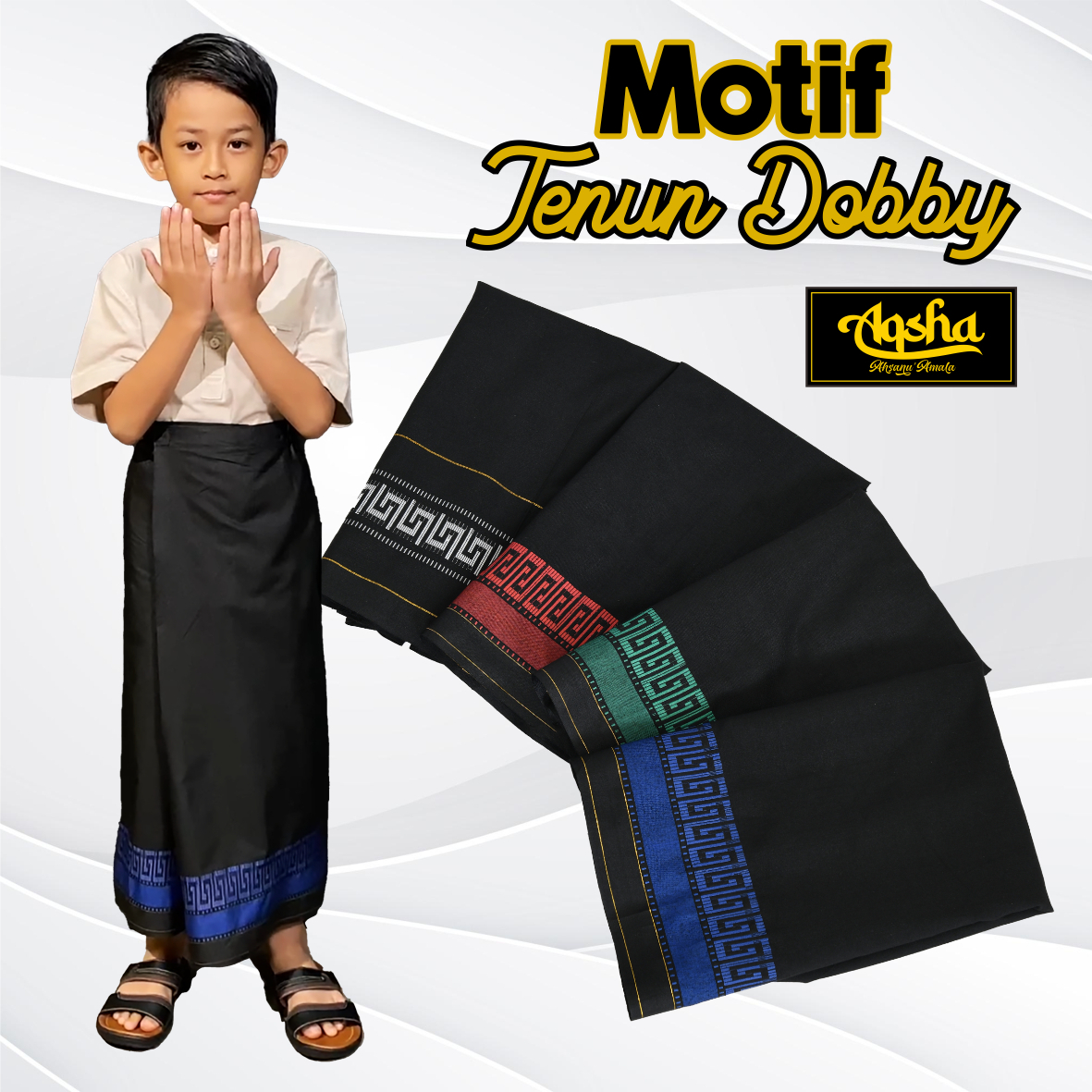 Sarung Anak Instan Praktis Motif Tenun Dobby Usia 2 Tahun - 7 Tahun