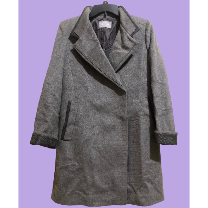 LONG COAT WOOL "ARNALDO BASSINI" PRIA/WANITA