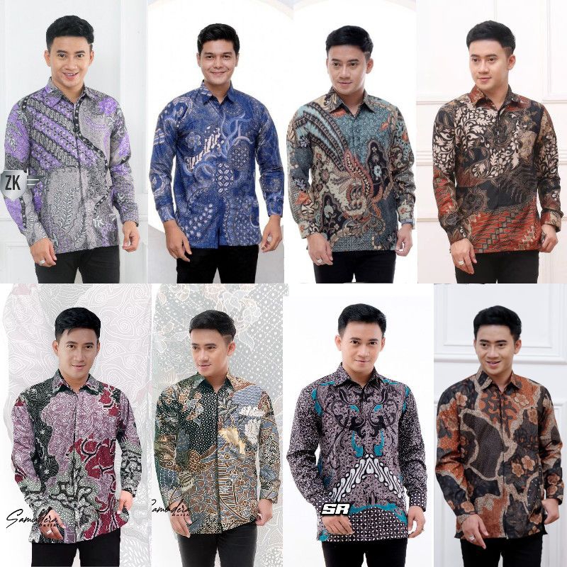 BATIK PRIA LENGAN PANJANG BATIK PUTRA INDONESIA HRB206 motif KERATONAN Kode 002 size M L XL XXL Reguler