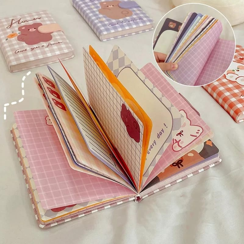 Buku Journalling | Buku Dairy Jurnaling Karakter Lucu | Notebook Diary Agenda A5 Bear Cute