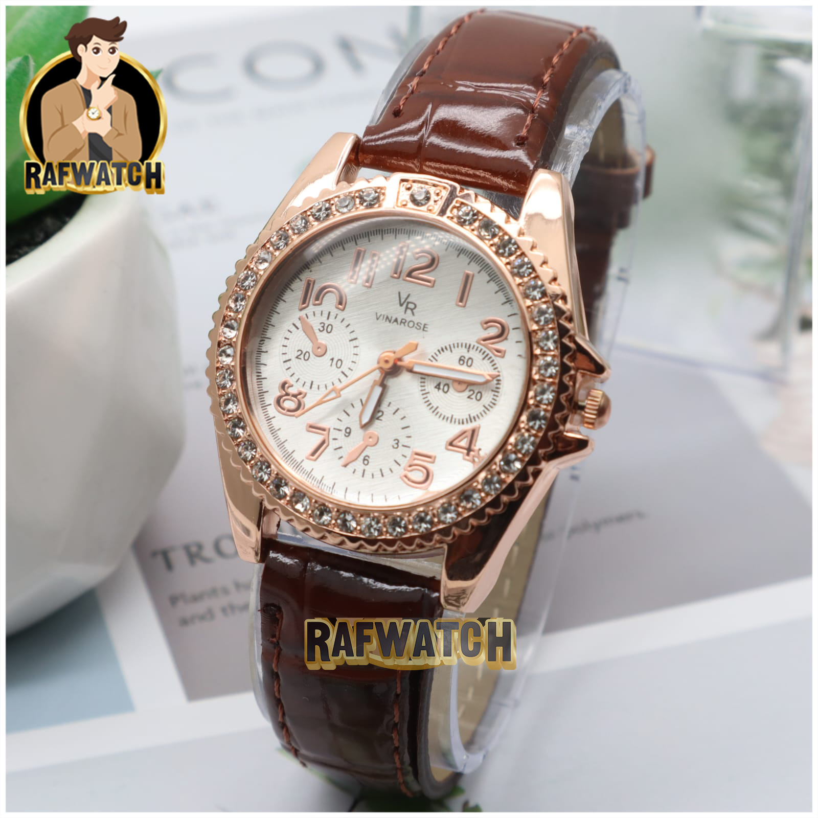 JAM TANGAN WANITA ELEGANT IMPORT STRAP KULIT PERMATA LAROCHE LR03