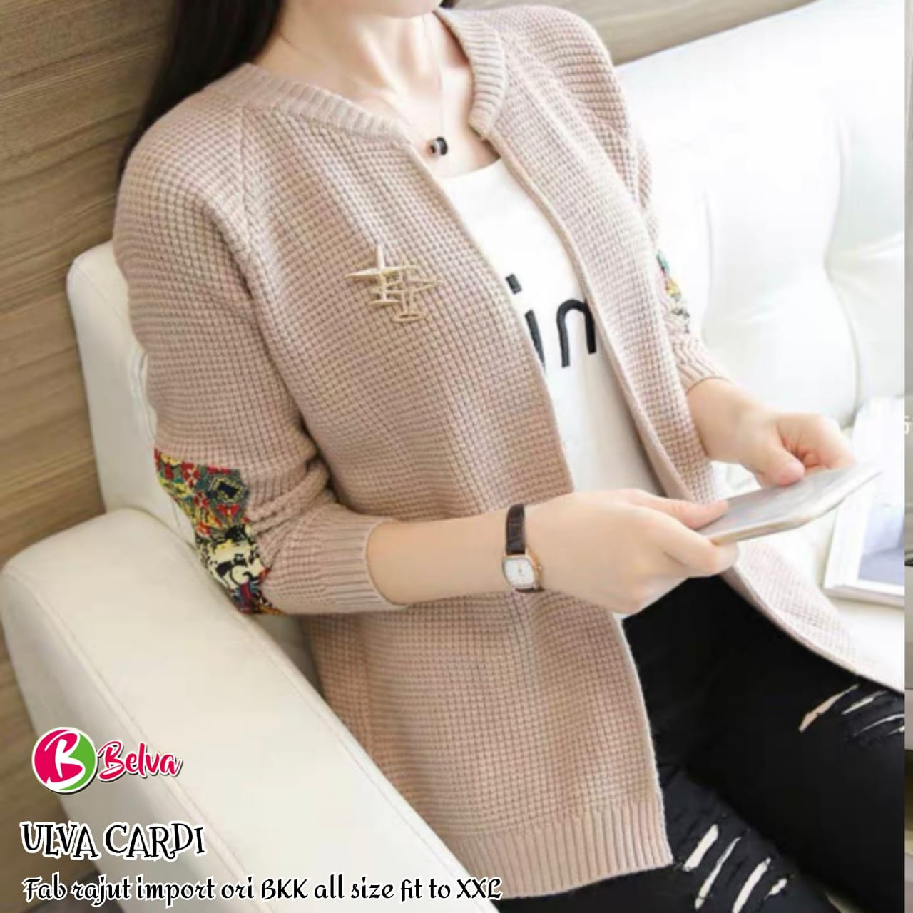 ULVA KIMO CARDI / 5.7 / BAHAN RAJUT PREMIUM / CARDIGAN WANITA ALLSIZE / FIT TO XXL / BELVA