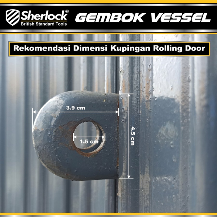 Gembok Tabung Vessel Padlock Anti maling Original Sherlock Untuk Folding Gate