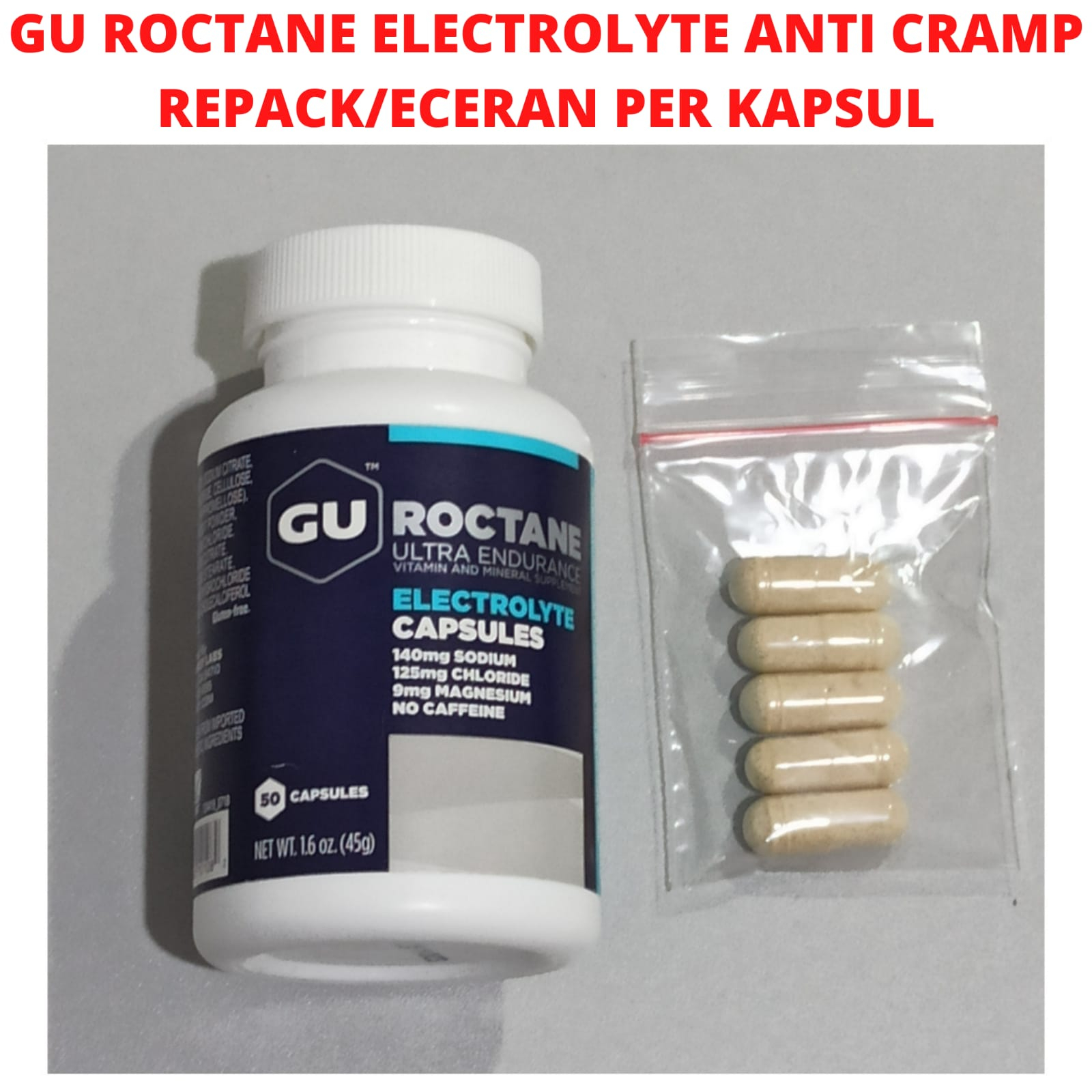 GU Energy Roctane Ultra Endurance Electrolyte Capsules saltstick lari sepeda - REPACK PER CAPS