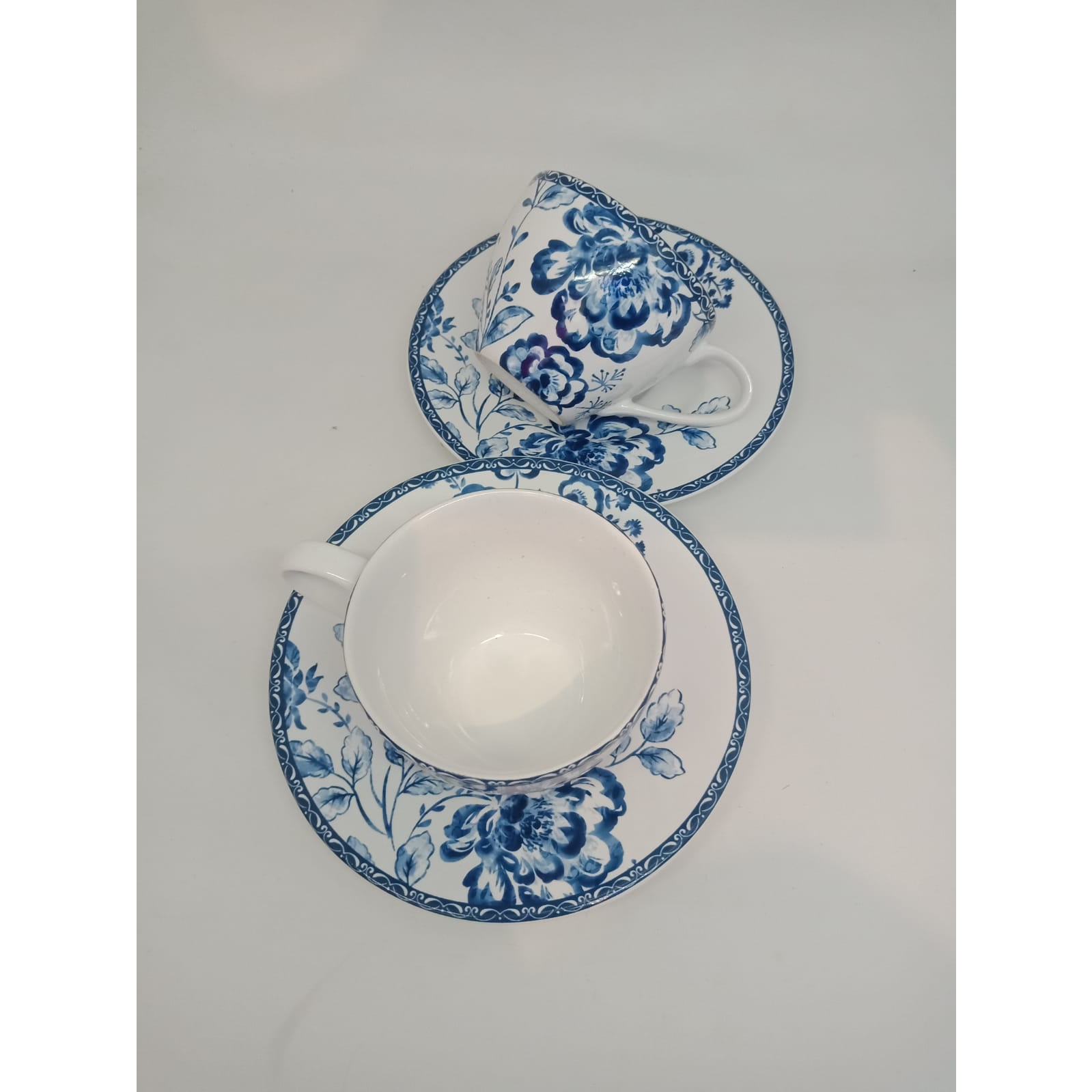 SET CANGKIR SANGO MOTIF ROSE BLUE (6 PCS CANGKIR- 6 PCS SAUCERS)