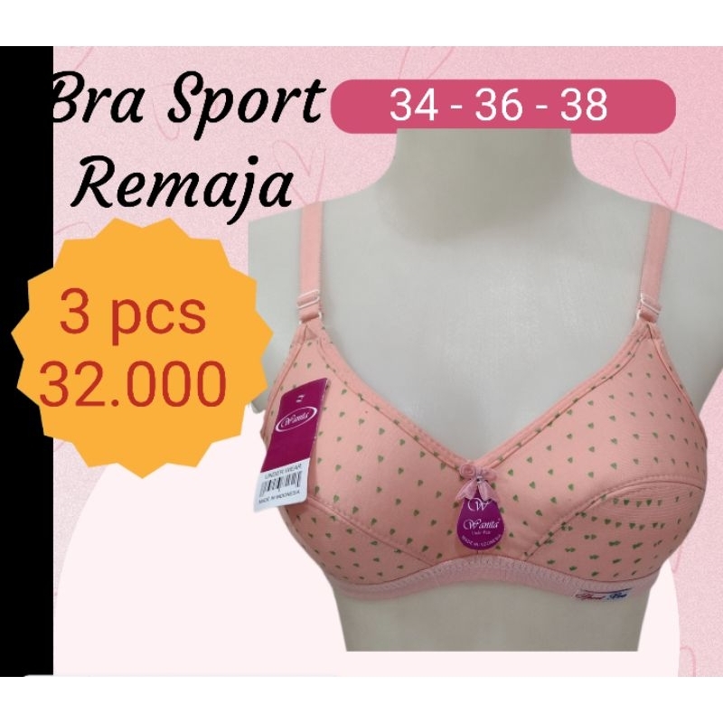( 3 pcs ) bra wanita / bh sport remaja / bh anak / bh murah katun