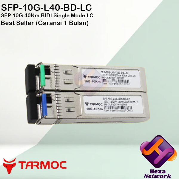 Tarmoc SFP+ 10G BIDI 40KM | SFP-10G-BD-40KM | Singlecore LC (Mikrobits, Mikrotik, Cisco Compatible)