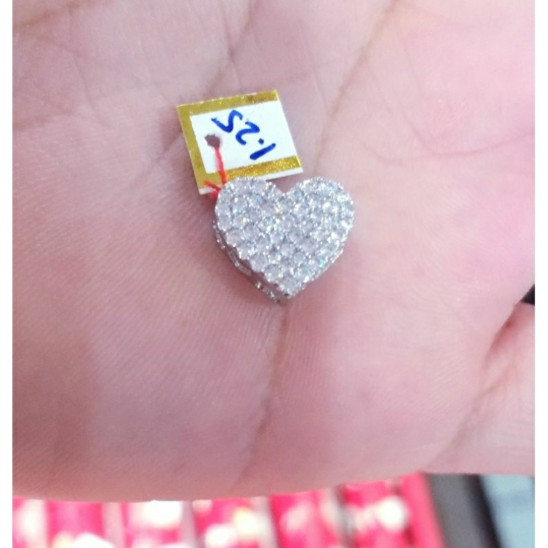 Liontin love mata emas putih kadar 750