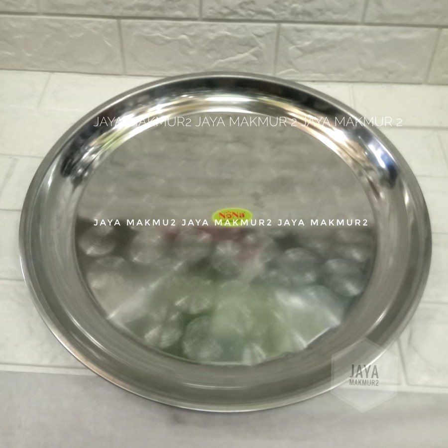 Nampan Bulat Stainless Steel / Nampan Bulat Nona Stainless