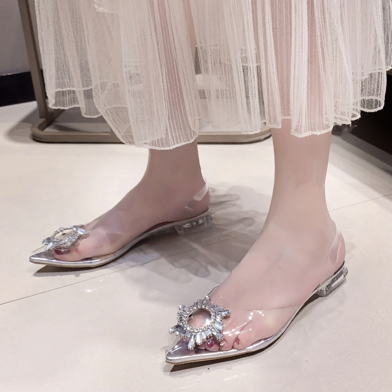 Sepatu Sandal Flat Wanita Kekinian Terbaru Sendal Gesper Tali Karet Jelly Transparan Korea Murah Import Big Size Slingback Shoes - Ukuran 34 35 36 37 38 39 40 41 42 43