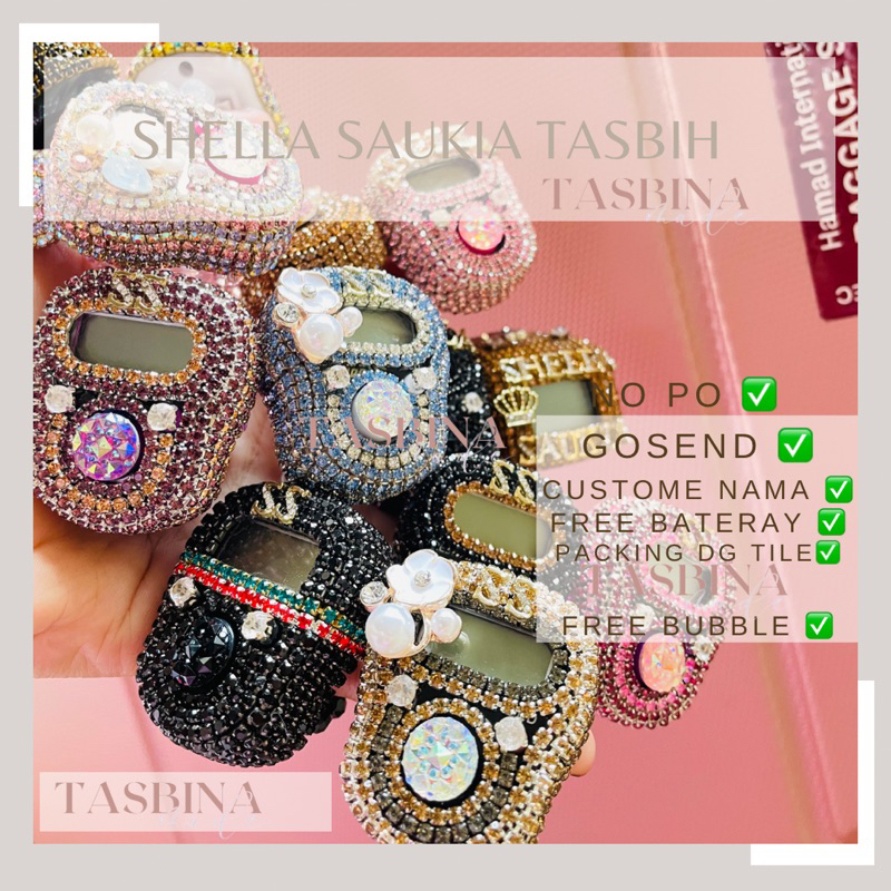 #2 Tasbih Digital Swarovski Cantik Premium Led custome nama Alat dzikir Digital tasbih