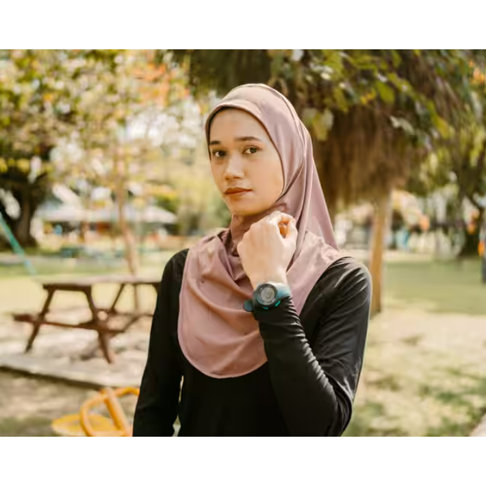 KALENJI Hijab Panjang Olahraga Lari Nyaman Transfer Kelembapan