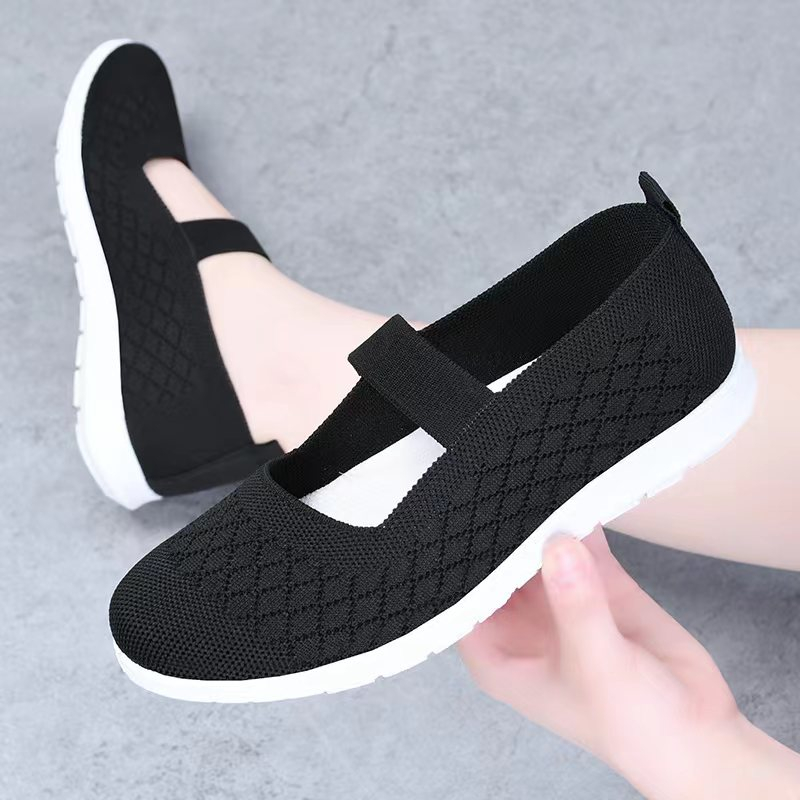 sepatu Slip On kanvas wanita rajut Sepatu Import wanita sepatu tanpa tali  sepatu flat rajut trendy