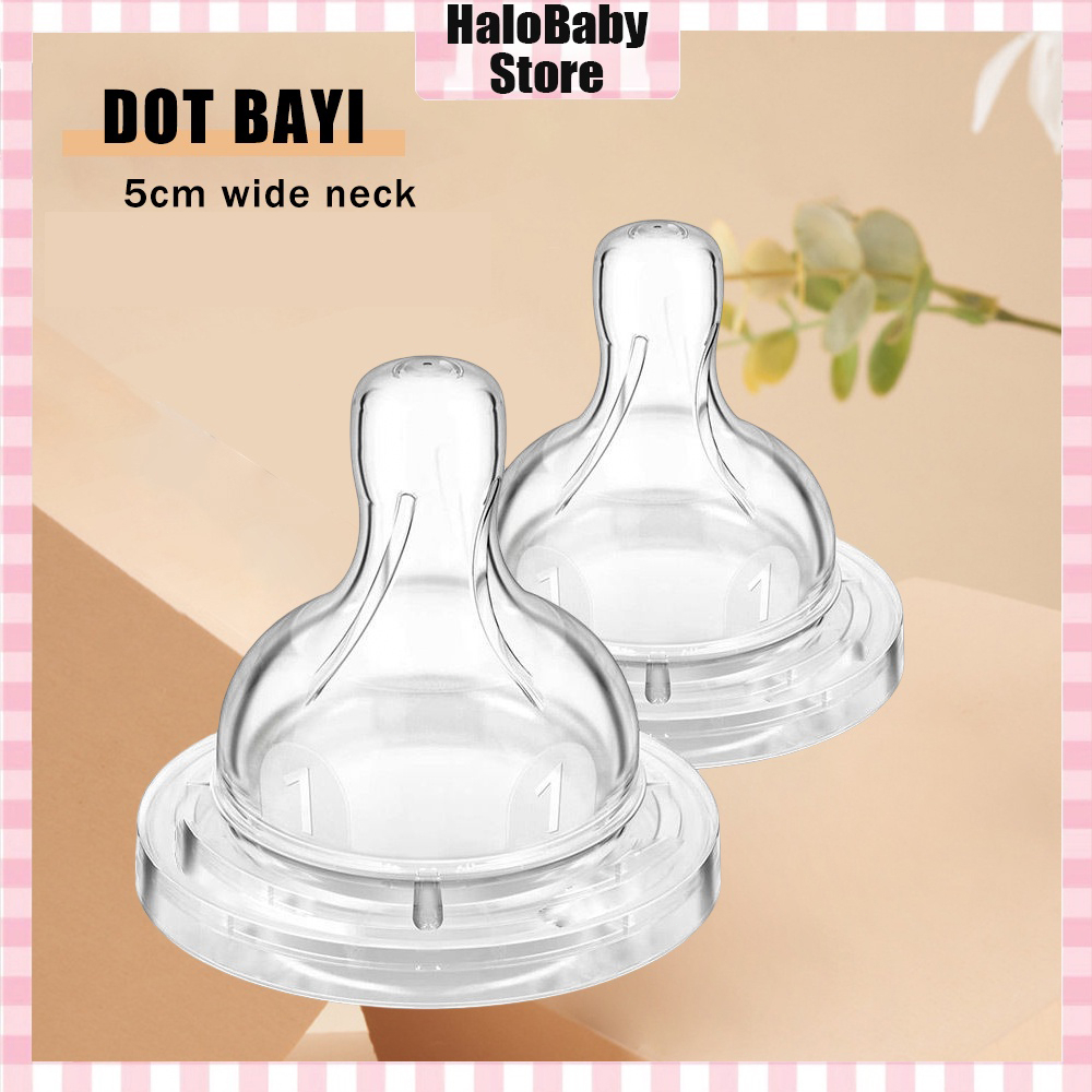 Halo Baby 5cm dot bayi/empeng bayi/Dot Wide Neck/Nipple Peristaltic/bahan Silikon Lembut BPA Free