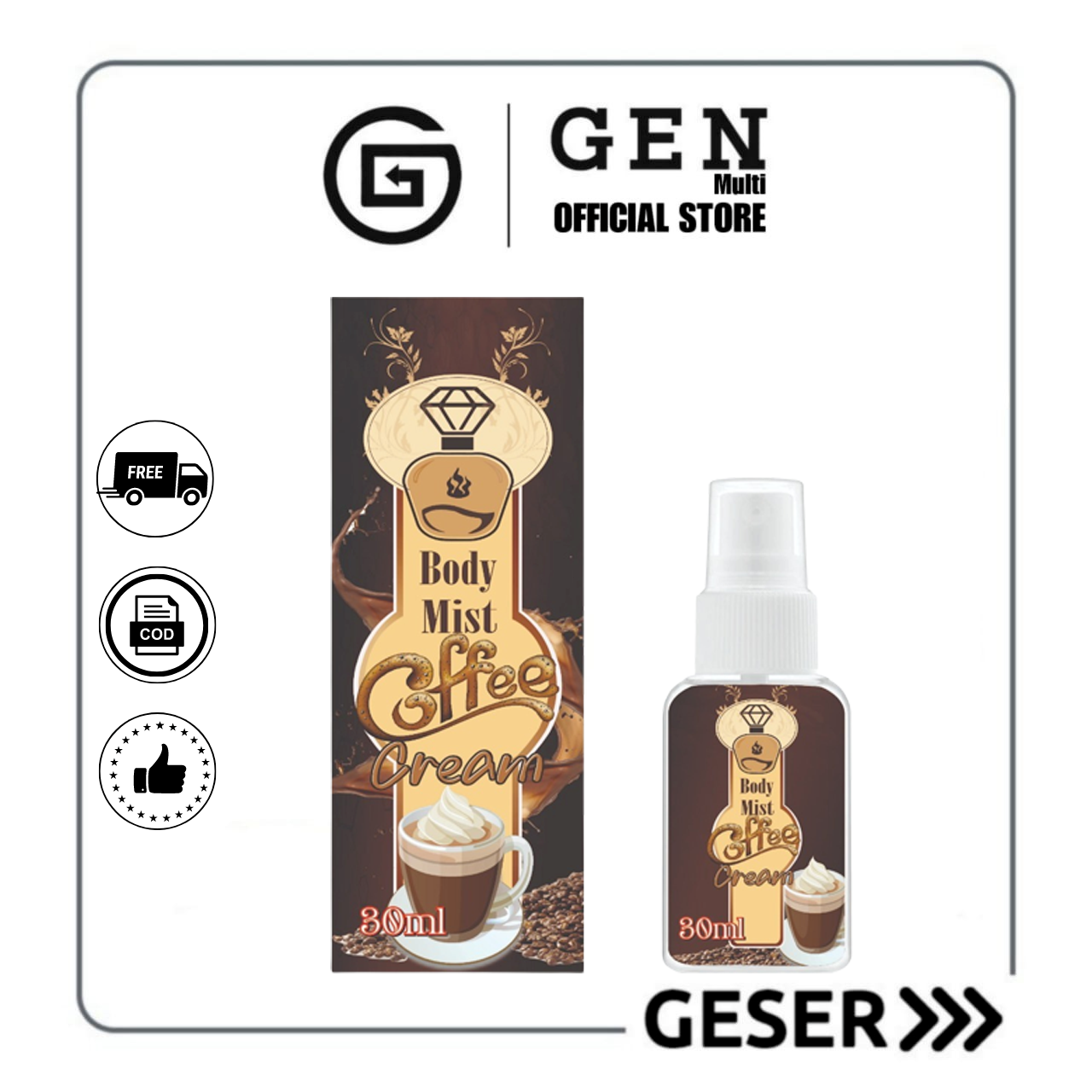 GEN - Parfum Body Mist Coffee Cream 30ml Premium / Parfum Coffee Cream 30ml / Parfum Pria Wangi Tahan Lama