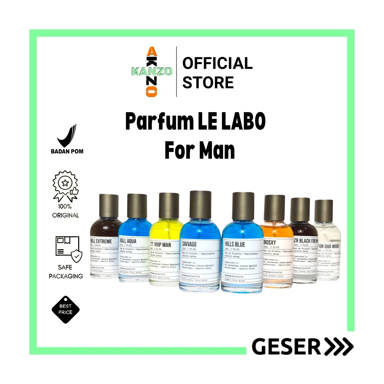 Kanzo - [BPOM] Parfum Lelabo 33ml Premium / Parfum Nagita Slavina 33ml Best Seller / Parfum Lelabo Barcarat 33ml Unisex