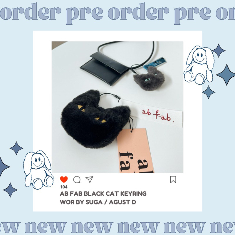 [READY STOCK] AB FAB BLACK CAT KEYRING WORN BY SUGA OF BTS AGUST D