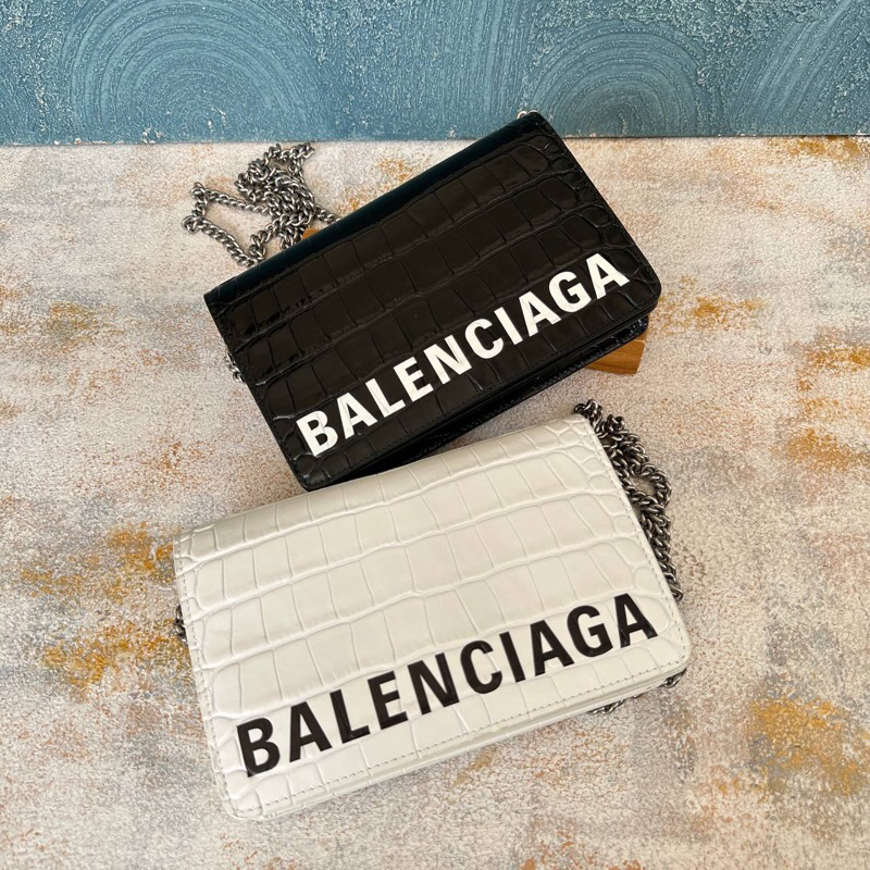 TAS SELEMPANG BRANDED WANITA ORIGINAL - Balenciaga Croco Wallet on Chain