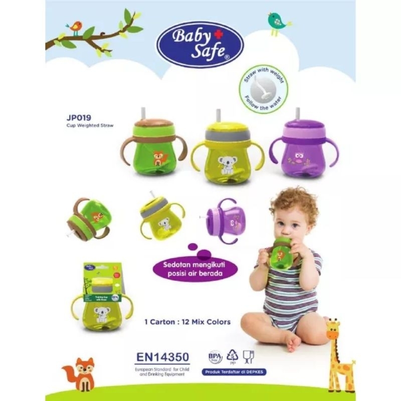 Baby safe Cup Weighted Straw Jp019