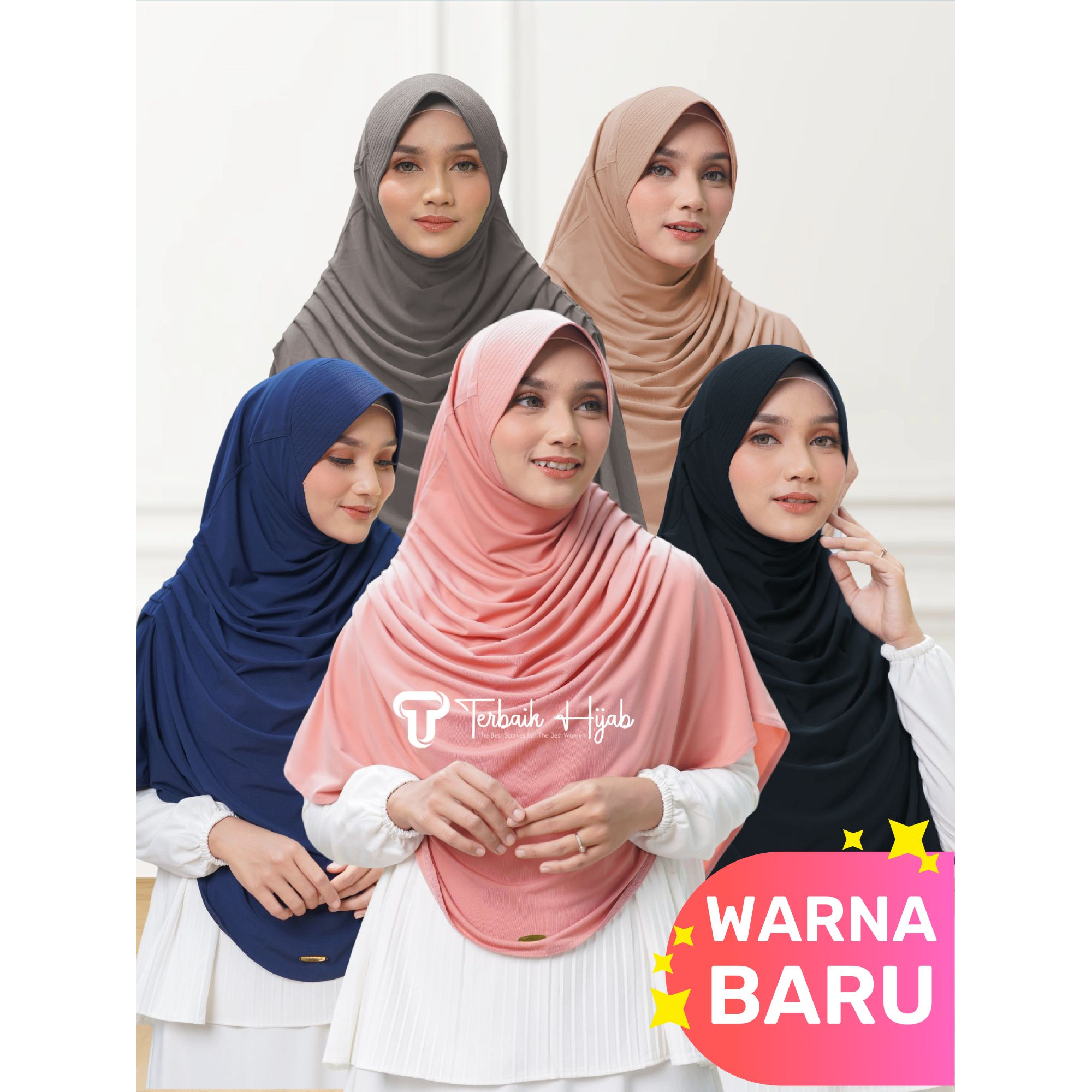 Khimar Haneen by TerbaikHijab | Khimar Jersey Syar'i Rampel Kiri-Kanan Instant