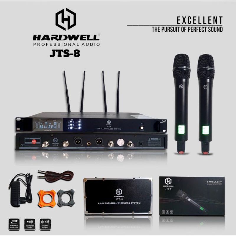 PROFESIONAL mic wireless hardwell JTS 8 jts8 microphone profesional original hardwell