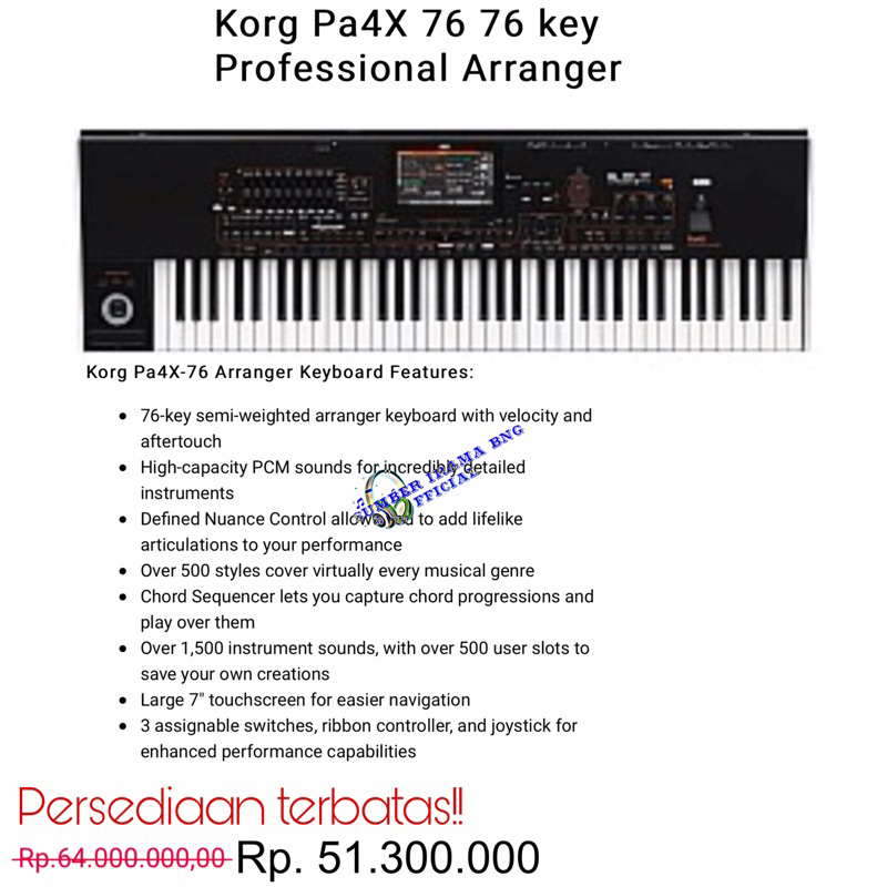 KORG PA4X-76KEY PROFESSIONAL ARRANGER KEYBOARD KORG PA4X