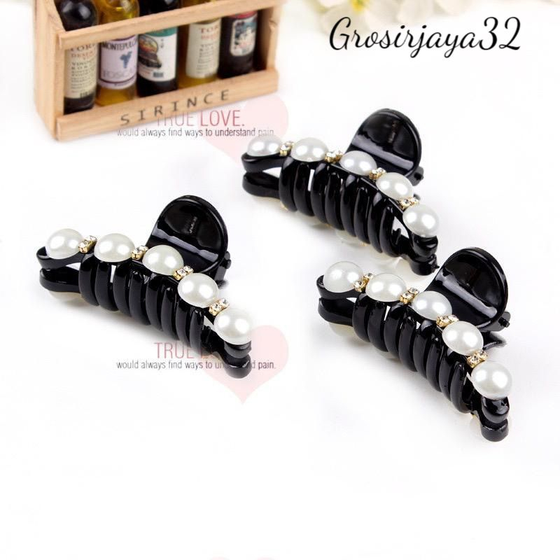 Jepit Rambut DELISA Salon Mutiara 10.5cm Impor Jedai Mutiara Korea Jumbo Korean Pearl Hair Claw Clips
