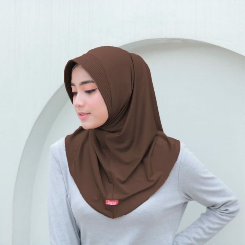 [Sh ]sporty hijab hijab sport jilbab sport olahraga instan pet terlaris bergo hamidah hijab instan size M