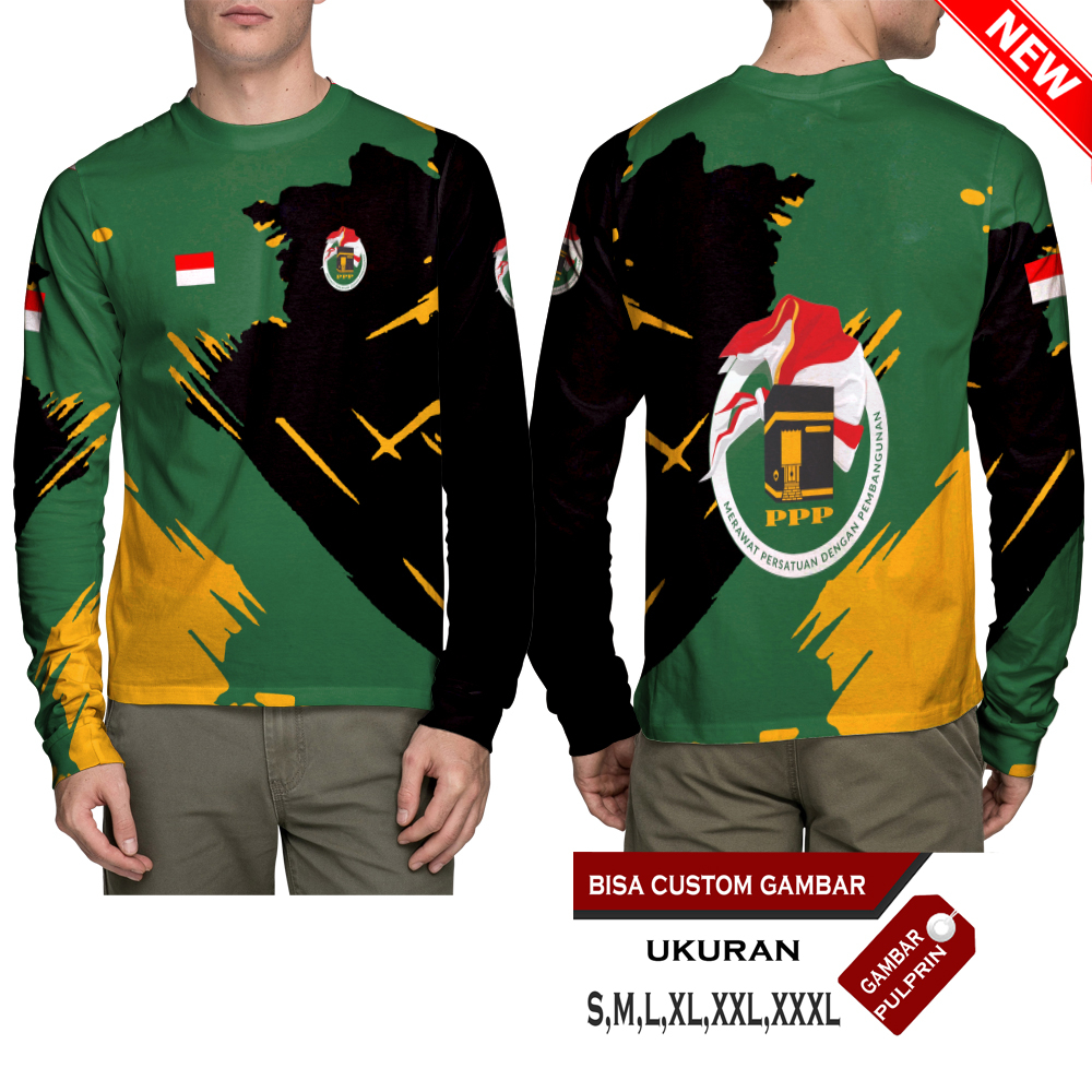 Baju Kaos Partai PPP Persatuan Pembangunan Logo ppp Pemilu Pilpres 2024 Pakayan Printing Terbaru