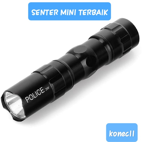 Senter Mini Polisi SWAT LED Flashlight Anti Air 3W - Senter Anti Air Murah