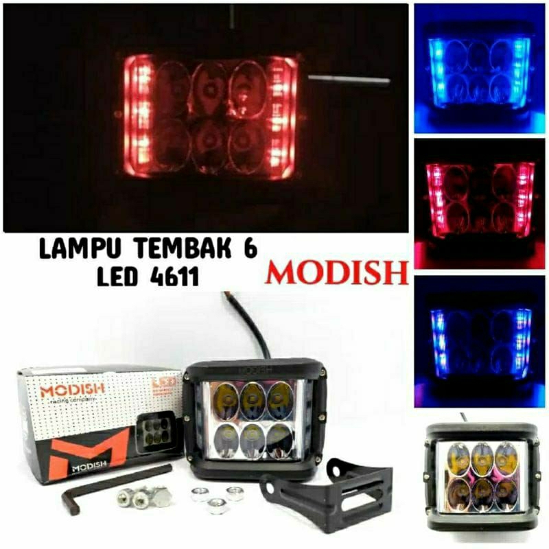 lampu tembak sorot LED 6 mata CWl cree 18 watt 4611 universal
