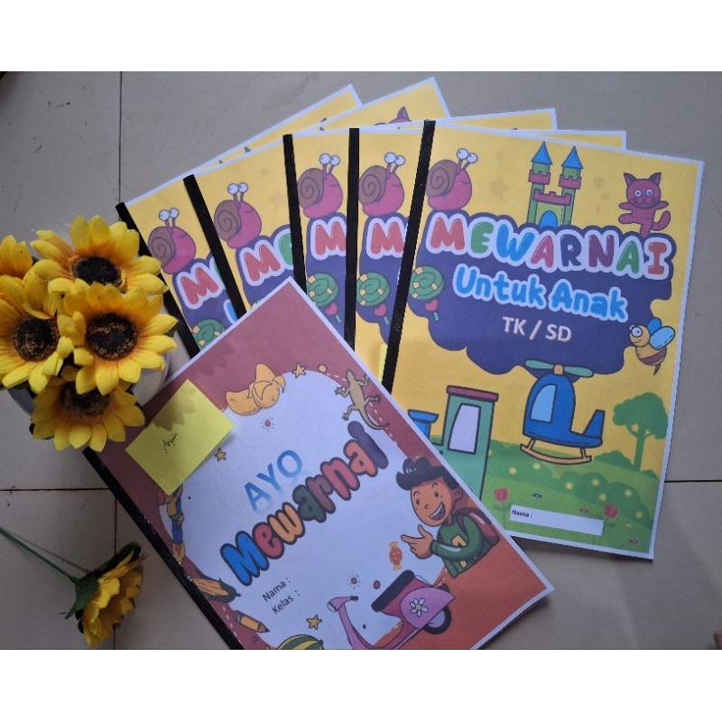 Buku mewarnai untuk anak TK/SD, bisa costum gambar