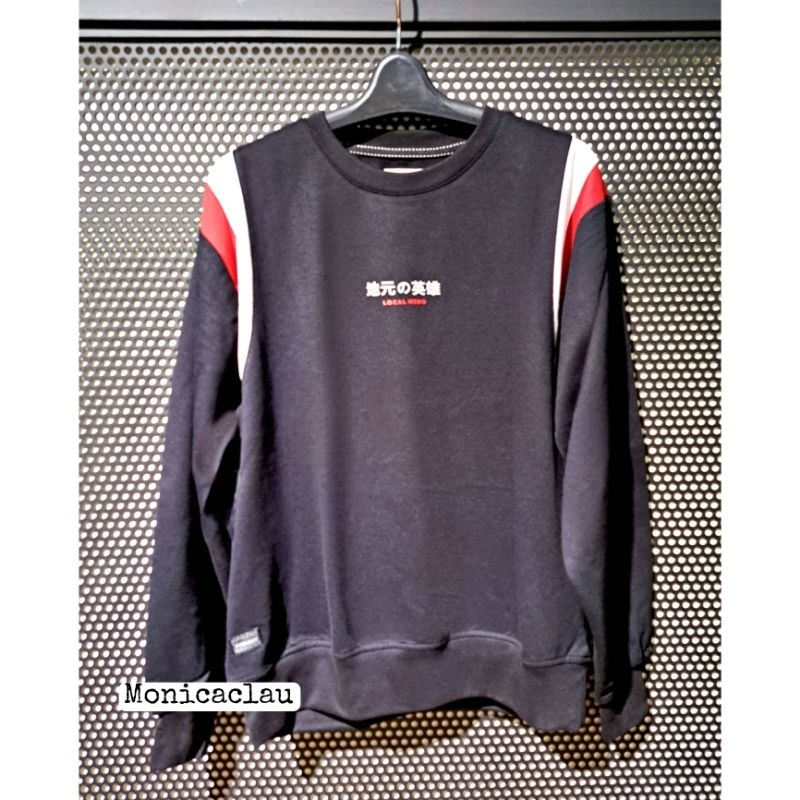 Kaos Pria Sweater Poshboy Original lengan panjang katun hitam