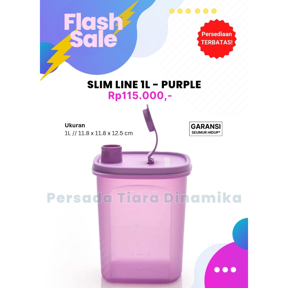 

TUPPERWARE SLIM LINE 1L - WADAH MINUMAN DAN CAIRAN