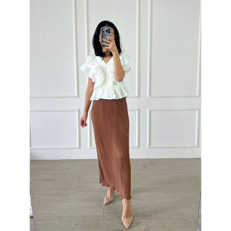 Wavy Pleats Skirt / Rok Plisket wavy / Rok Plisket Lidi / Rok Wavy / Rok Span Wavy / Pleated Skirt (019,023)