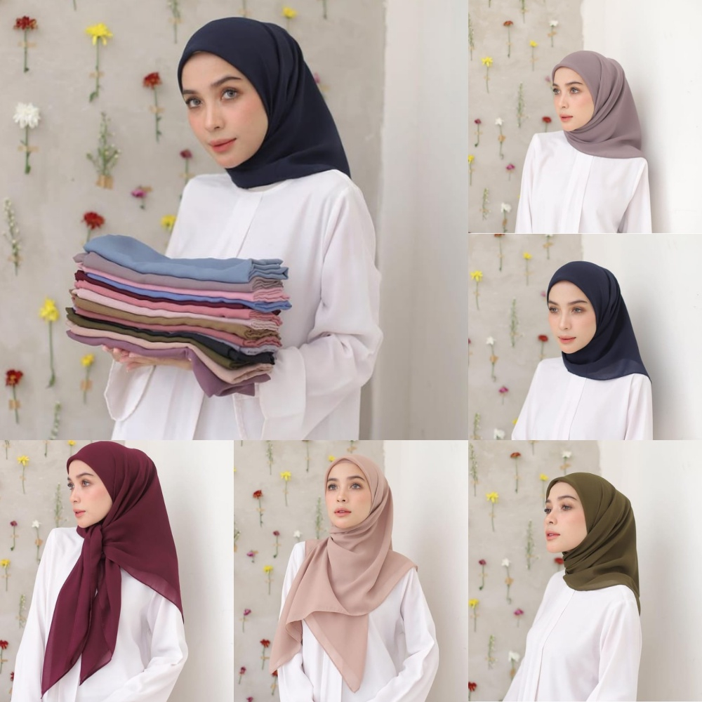 Bella Square Premium Anti Letoy Kerudung Segiempat 50 Warna Terlaris