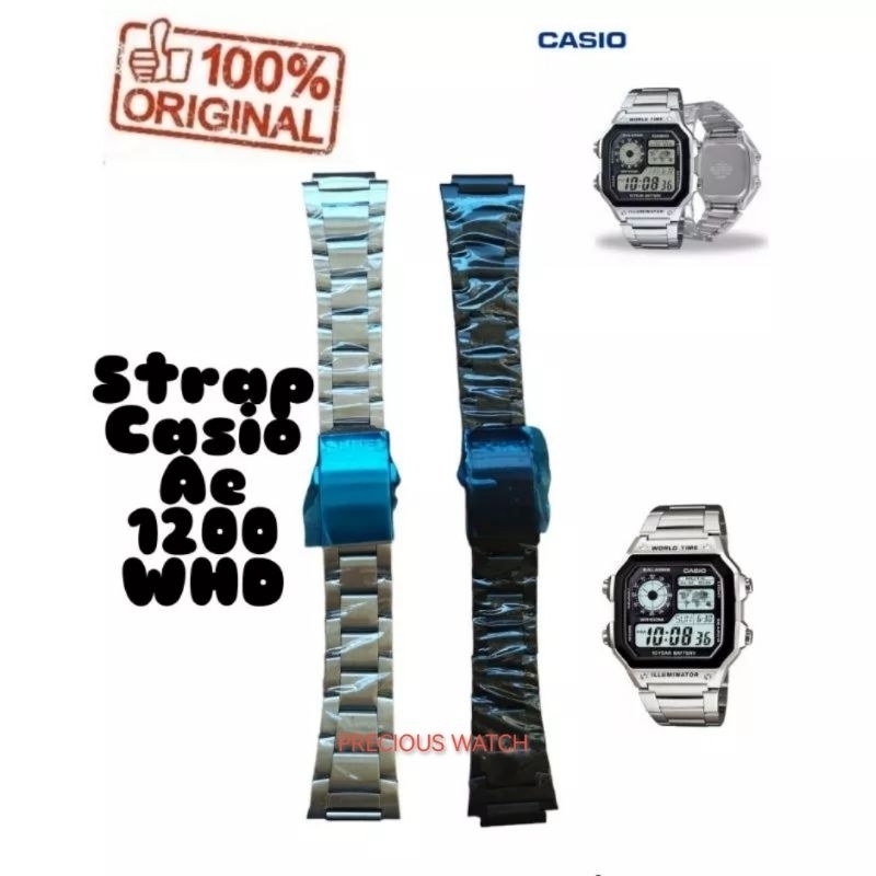 STRAP TALI JAM TANGAN CASIO AE 1200 WHD AE1200WHD AE 1200 RANTAI