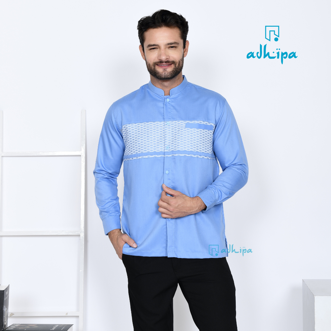 Koko Couple Ayah Anak Baby Blue Biru Muda Lengan Panjang