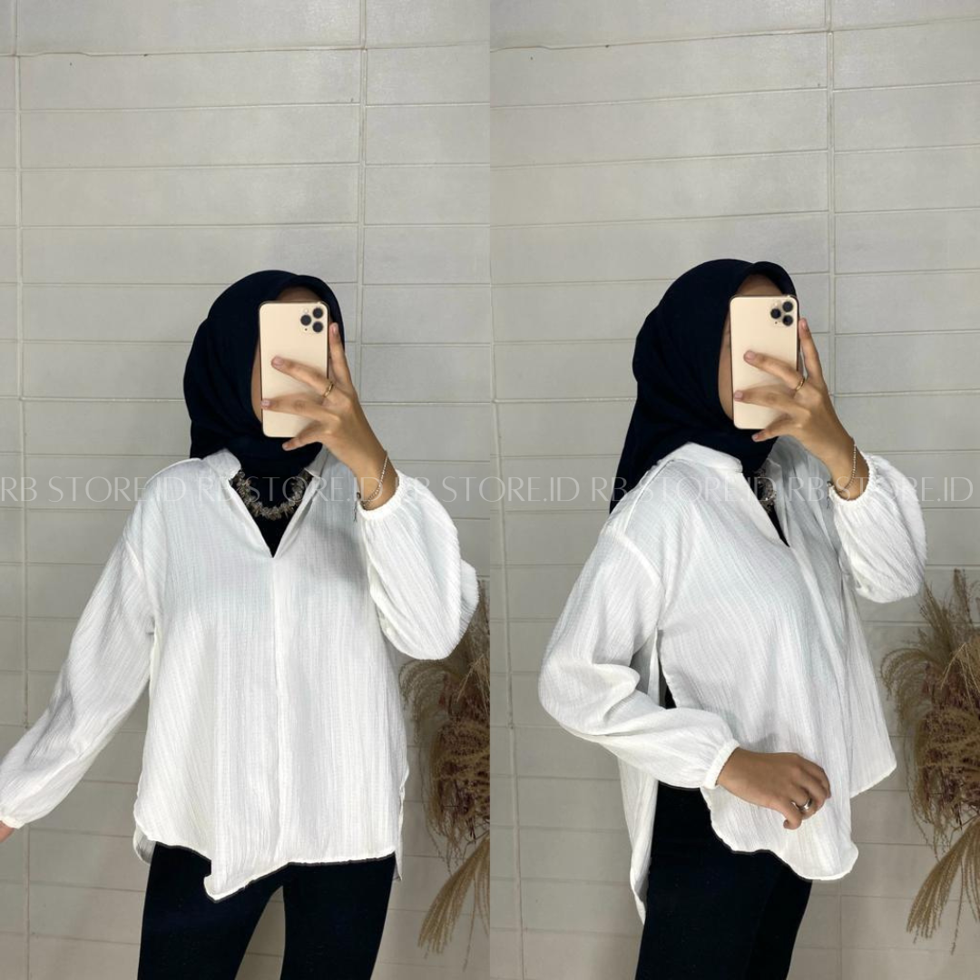 Kemeja Wanita Livia Blouse Basic Lady Crush Oversize