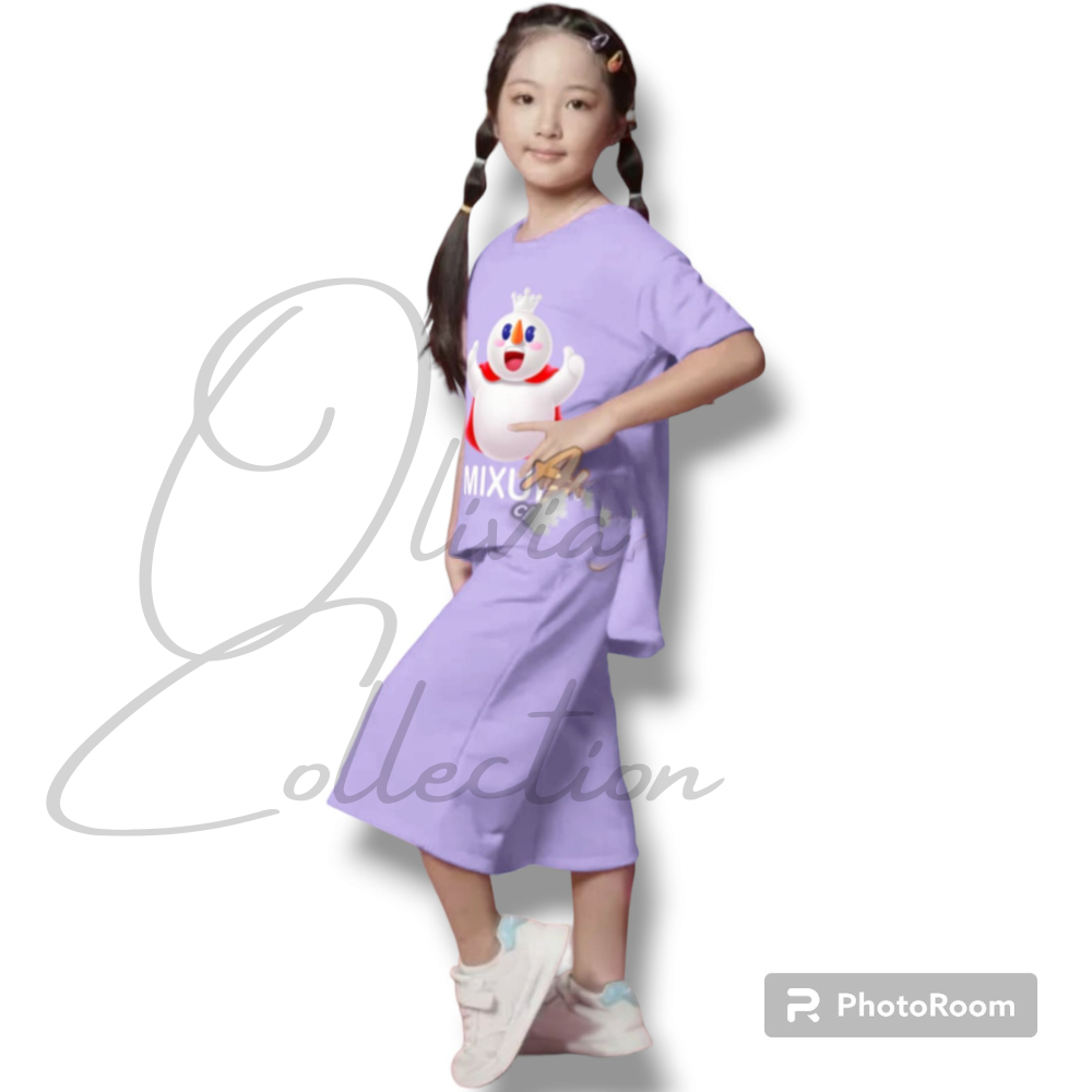 One Set Mixue Usia 3 - 10 Tahun Setelan Baju anak perempuan Viral mixue set beby tery