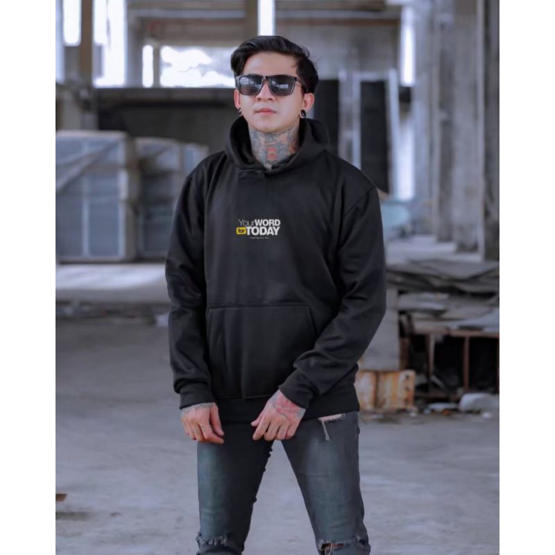 Jaket Sweater Hoodie Hitam Pria Distro Original Kekinian Korean Style Terbaru Sweatershirt Terlaris